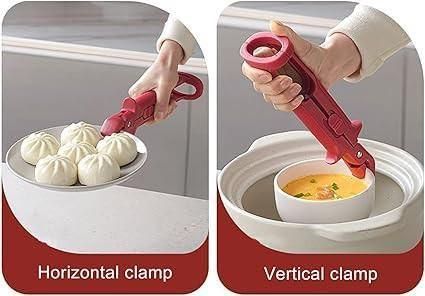 2-in-1 Silicone Anti-Scalding & Anti-Slip Clamp Tongs - Top & Bottom Clamp Tongs, Anti-Scalding Anti-Slip Clamp Holder