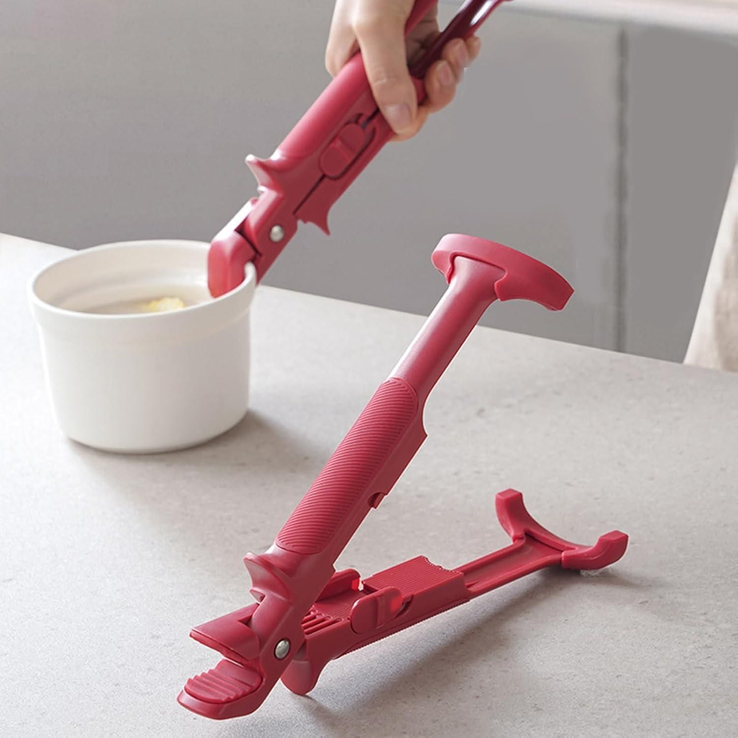 2-in-1 Silicone Anti-Scalding & Anti-Slip Clamp Tongs - Top & Bottom Clamp Tongs, Anti-Scalding Anti-Slip Clamp Holder